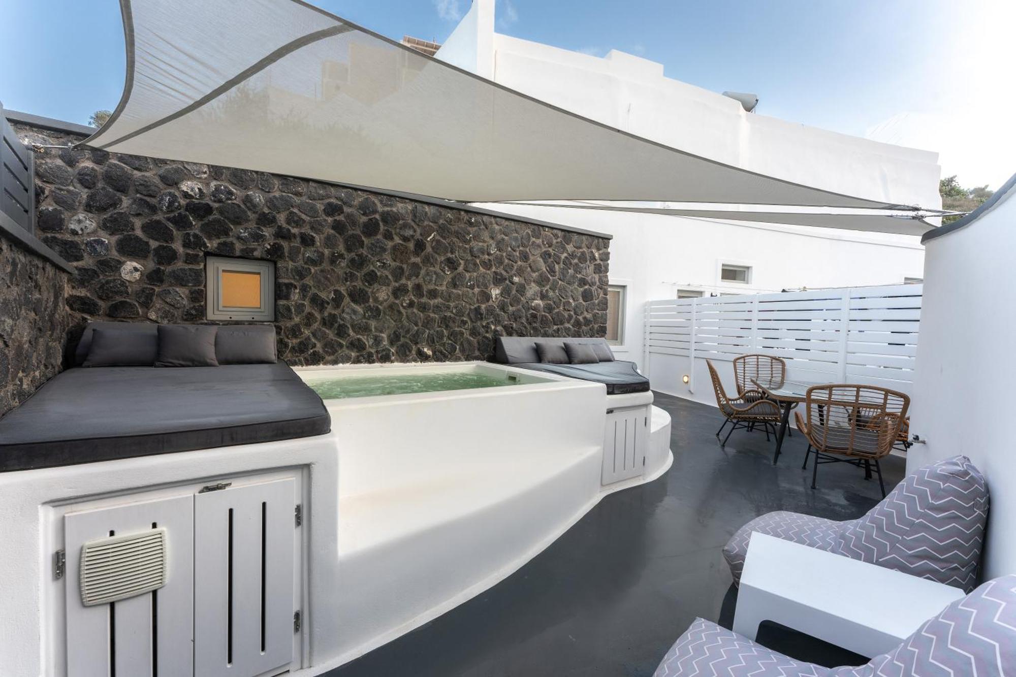 Sun Naam Home Santorini With Heated Jacuzzi Karterados  Bagian luar foto
